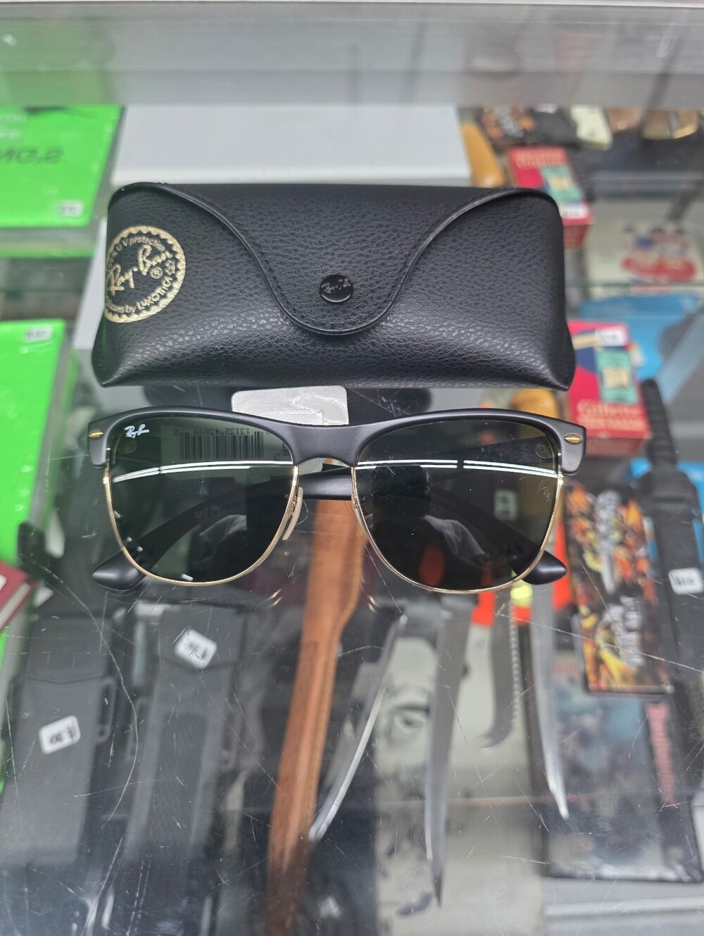 Ray-Ban RB4175 877 Clubmaster Oversized Sunglasses Matte Black Gold 57mm 3N new